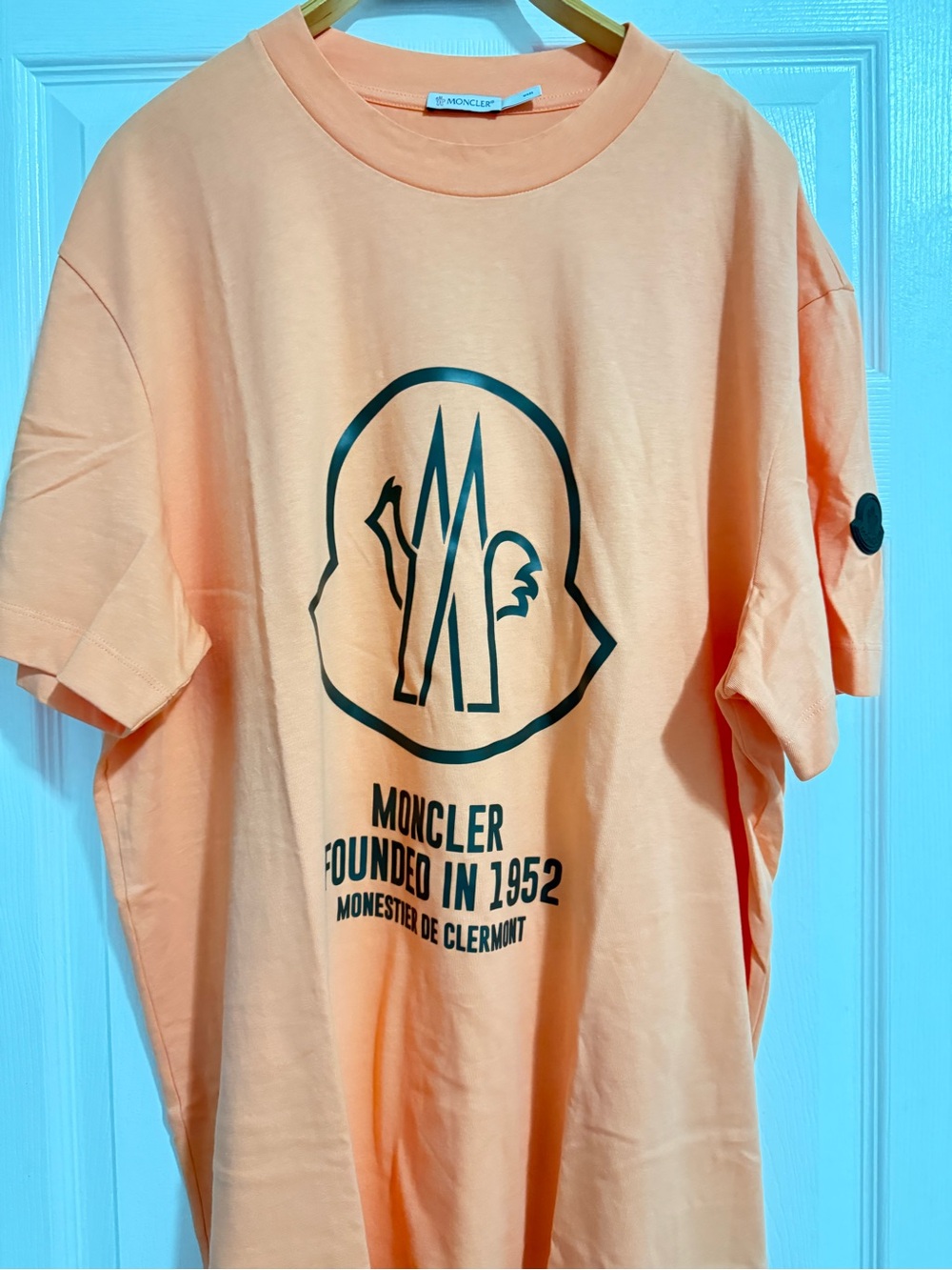 Moncler Peach Short-Sleeve Logo Tee